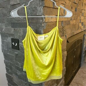 Anthropologie Lime Velvet Tank Top